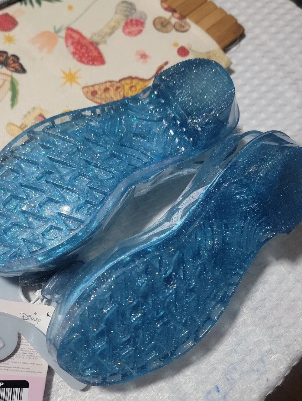 Disney Cinderella Blue Glitter Jelly Slingback LIGHT UP Sandals Size 13/1